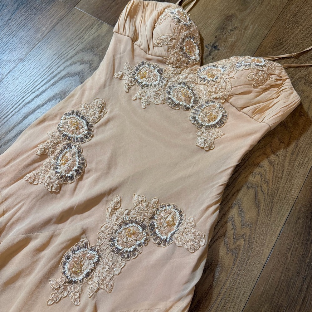 Vintage 100% Silk Beaded Dress Sue Wong Dress Y2K Fairy Prom Wedding Dress - Picture 6 of 14
